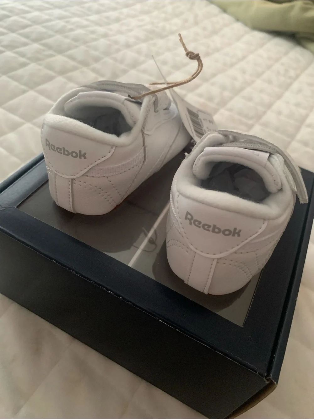 Reebok Infant Club C Crib White Velcro Sneakers